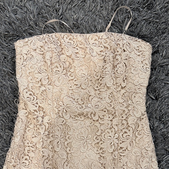 Adrianna Papell Strapless Cream Lace Dress - Picture 4 of 7